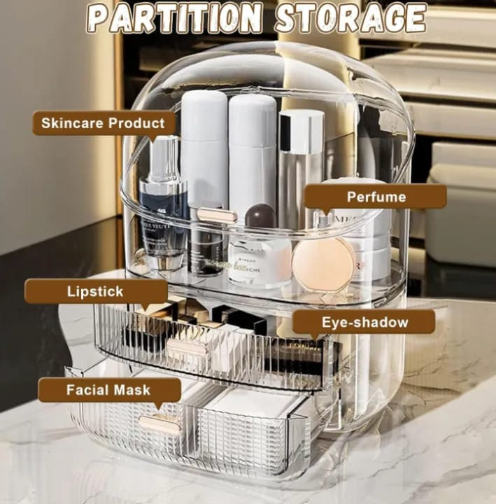 Makeup Cosmetics Storage Organizer – Transparent Full Open Design
